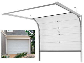 Galvanized steel Sectional remote controlled garage door For Condos, Wood color